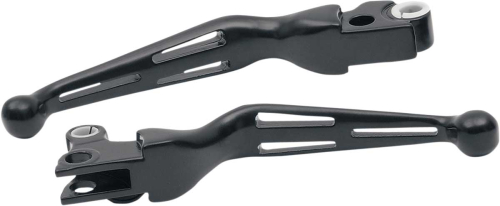 Drag Specialties - Drag Specialties Slotted Wide Blade Lever Set - Black - H07-0587B