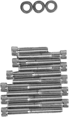 Drag Specialties - Drag Specialties Cam Cover Chrome Socket-Head Bolt Set - Knurled - MK249