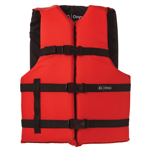 Onyx Outdoor - Onyx Nylon General Purpose Life Jacket - Adult Universal - Red