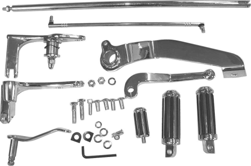 HardDrive - HardDrive Forward Control Kit with Chrome Mounting Plates,Ribbed Foot and Shifter Pegs - 056095