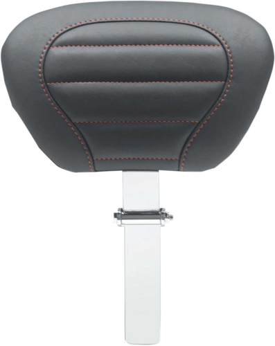 Mustang - Mustang One-Piece Deluxe Touring Removable Driver Backrest - Black/Red - 79012AB