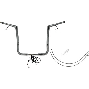 Fat Baggers, Inc. - Fat Baggers, Inc. 1-1/4in. Plug and Play EZ Install Flat Top Handlebar Kit - Chrome - 701216