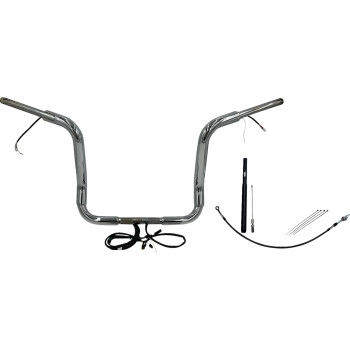 Fat Baggers, Inc. - Fat Baggers, Inc. 1-1/2in. Plug and Play EZ Install Round Top Handlebar Kit - Chrome - 812414