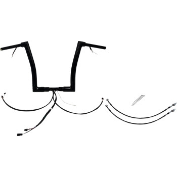 Fat Baggers, Inc. - Fat Baggers, Inc. 1-1/2in. Plug and Play EZ Install Flat Top Handlebar Kit - Black - 602314-B