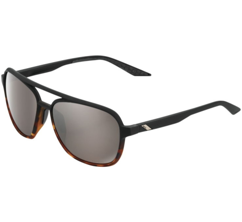 100% - 100% Konnor Aviator Square Sunglasses - 60018-00004 - Matte Brown Fade / HiPer Silver Lens - OSFM