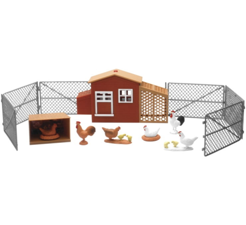 New Ray Toys - New Ray Toys Country Life Playset - Chicken Coop with Chickens - SS-05116