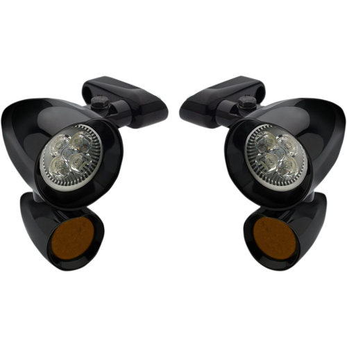 Headwinds - Headwinds Vampire Side-Mount Led Spotlights with Turn Signal - Black - FLT900VD0015ZAP