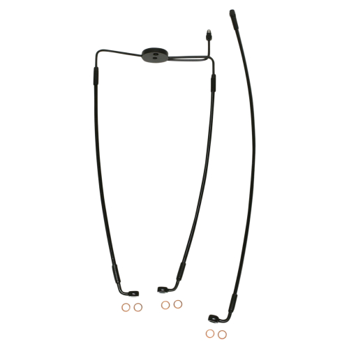 Magnum - Magnum Black Coated XR Stainless Lower Front Brakeline Kit with Black Fittings - 19in. Total Length - SBB1312-19