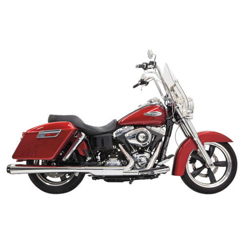 Bassani Manufacturing - Bassani Manufacturing 4in. Slip-On Megaphone Mufflers - Chrome with Black Billet End Caps - 1D17R