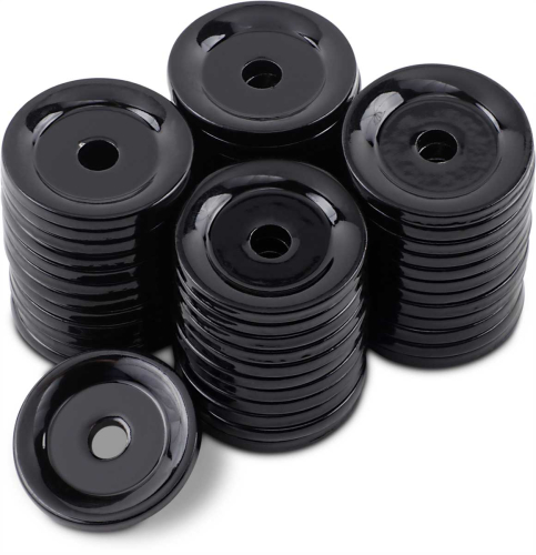 Woodys - Woodys Round Grand Digger Aluminum Support Plates - 5/16in. - Black (48pk.) - ARG-3810-48
