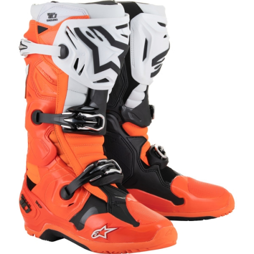 Alpinestars - Alpinestars Tech 10 Enduro Boots - 2010025-4512-12 - Fluorescent Orange/Black/White - 12