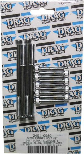 Drag Specialties - Drag Specialties Outer Primary Bolt Kit - Knurled - 2401-0989