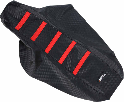 Moose Racing - Moose Racing Ribbed Seat Cover - Black/Red Ribbed - CR8096-331RT