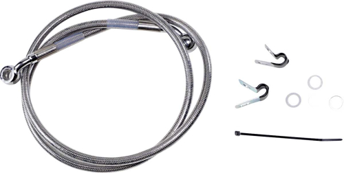 Drag Specialties - Drag Specialties Extended Stainless Steel Front Brake Line Kit - Clear Coated - 43 3/4in. - 660310-2