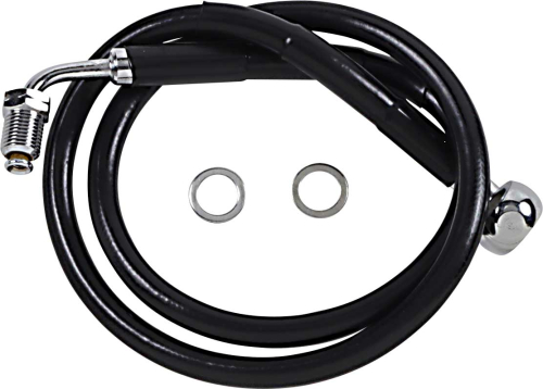 Drag Specialties - Drag Specialties Extended Stainless Steel Front Brake Line Kit - Black Vinyl Coated - 27-1/2in. - 1741-5809
