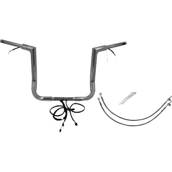 Fat Baggers, Inc. - Fat Baggers, Inc. 1-1/2in. Plug and Play EZ Install Flat Top Handlebar Kit - Chrome - 602214