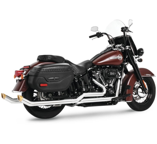 Freedom Performance - Freedom Performance Tuck-N-Under Upsweep Exhaust - Chrome with Sculpted Gold Tip - Slash - HD01454