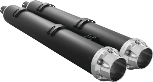 Freedom Performance - Freedom Performance American Outlaw Slip-on Mufflers for Indian - Black/Chrome Tip - IN00219