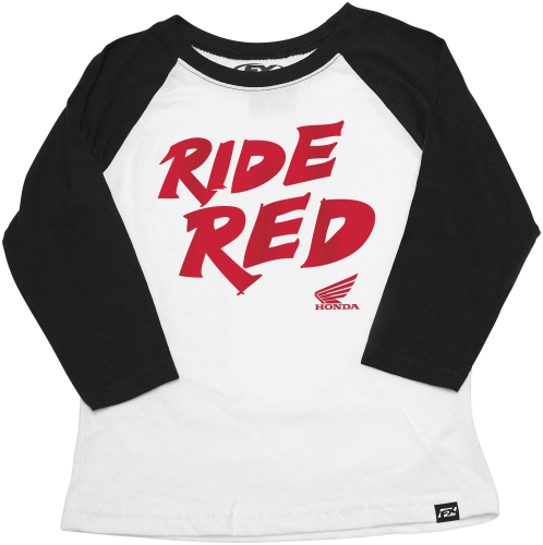 Factory Effex - Factory Effex Honda Ride Red Baseball Youth T-Shirt - 22-83310 - Black/White - Small