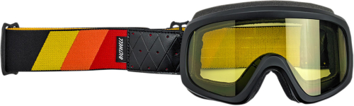 Biltwell Inc. - Biltwell Inc. Overland 2.0 Goggles - O2-TRI-BK-RD - Tri Stripe Red/Orange/Yellow / Clear Lens - OSFM