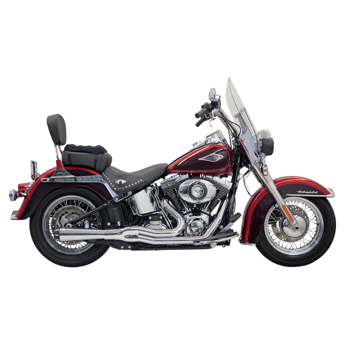 Bassani Manufacturing - Bassani Manufacturing Road Rage II Mega Power Exhaust System - Short Chrome Megaphone with Black Fluted End Cap - 1S12R