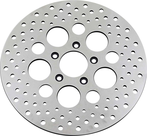 Drag Specialties - Drag Specialties Polished Stainless Steel Drilled Brake Rotor - DS325091