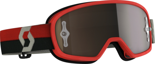 Scott USA - Scott USA Buzz Mx Pro Youth Goggles - 272836-1010324 - Red/Gray / Gold Chrome Works Lens - OSFM