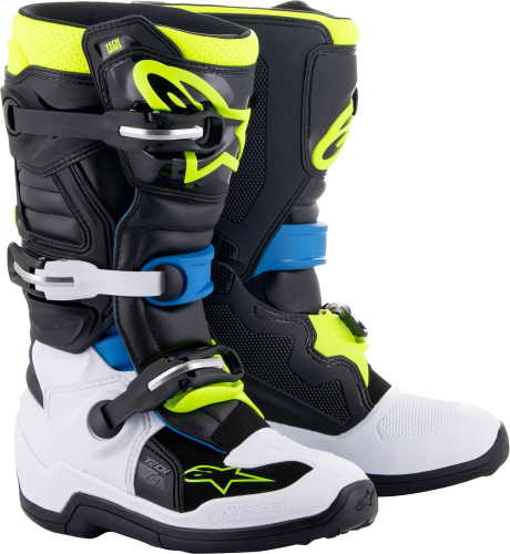 Alpinestars - Alpinestars Tech 7S Youth Boots - 2015017-1795-8 - Black/Enamel Blue/Yellow Fluo - 8
