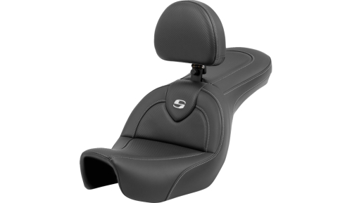 Saddlemen - Saddlemen Roadsofa Carbon Fiber Seat - with Backrest - 806-04-185BR