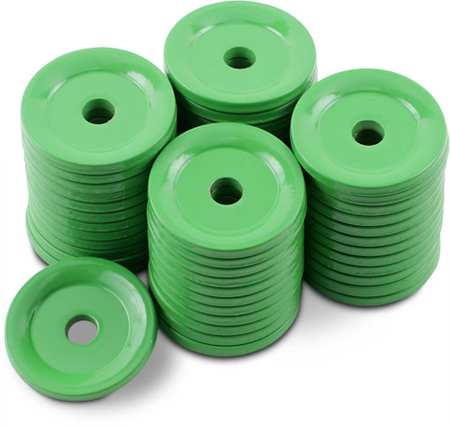 Woodys - Woodys Round Grand Digger Aluminum Support Plates - 5/16in. - Green (48pk.) - ARG-3780-48