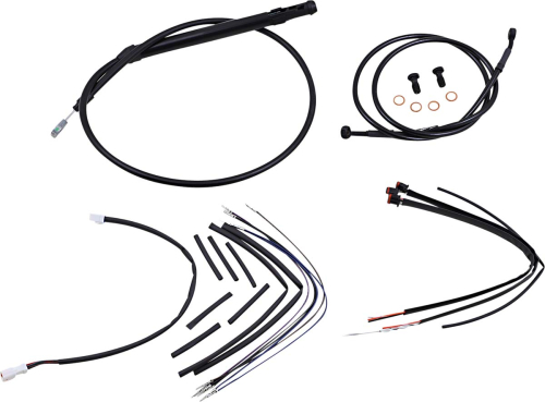 Burly Brand - Burly Brand Black Vinyl Handlebar Cable & Brake Line Kit for Jail Bars - 14in. - B30-1258
