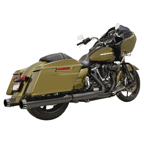 Bassani Manufacturing - Bassani Manufacturing 4in. Quiet DNT Megaphone Mufflers - Black with Black End Cap - 1F72QNT5B