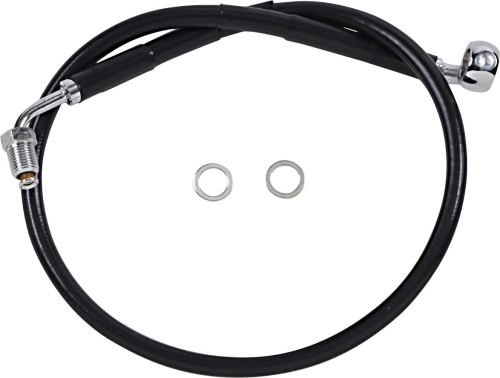 Drag Specialties - Drag Specialties Extended Stainless Steel Front Brake Line Kit - Black Vinyl Coated - 23-1/2in. - 1741-5807