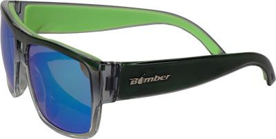 Bomber - Bomber Irie Bomb Floating Sunglasses - IRE104-GM-GF - Crystal SMK/Green Mirror Lens