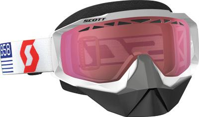 Scott USA - Scott USA Hustle Snowcross Goggles - 262582-1030108 - White/Red/Amp Rose Lens