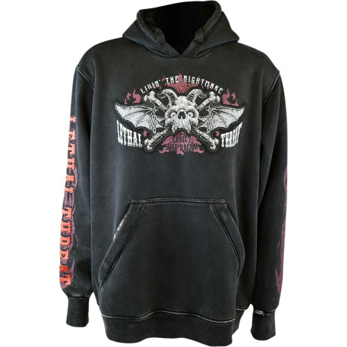 Lethal Threat - Lethal Threat Living Nightmare Hoodie - HD84065M - Black/White/Red - Medium