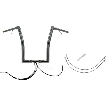 Fat Baggers, Inc. - Fat Baggers, Inc. 1-1/2in. Plug and Play EZ Install Flat Top Handlebar Kit - Chrome - 602316