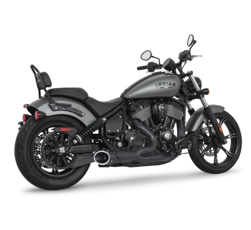 Freedom Performance - Freedom Performance Combat 2-into-1 Shorty Exhaust System for Chief - Black/Sculpted Black Tip - IN00405