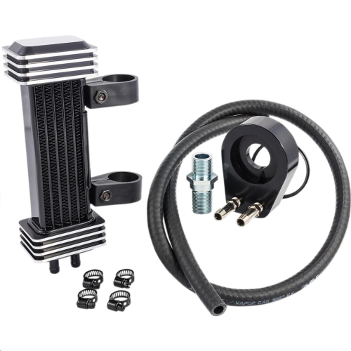 Jagg - Jagg Vertical 6 Row Oil Cooler - Deluxe - Black - 762-1000
