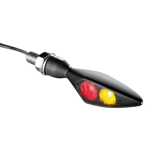 Kuryakyn - Kuryakyn Micro/Rhombus Marker Light - Rear Left - Black Housing - Dark Red/Amber - 2547