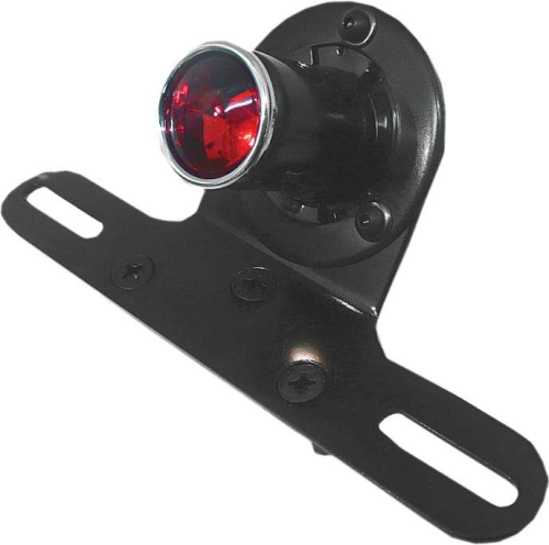 HardDrive - HardDrive Retro Style Tail Light with License Plate Bracket - 1.2in. O.D. Red Lens - 20-5513K