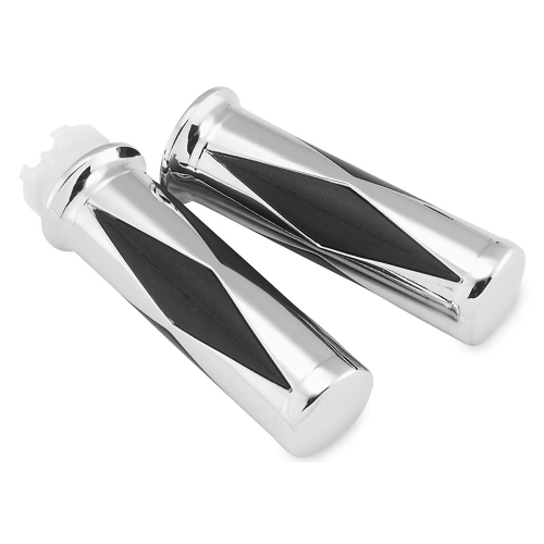 Bikers Choice - Bikers Choice Chrome-N-Cushion Diamond Grips - Single - 74421BC4