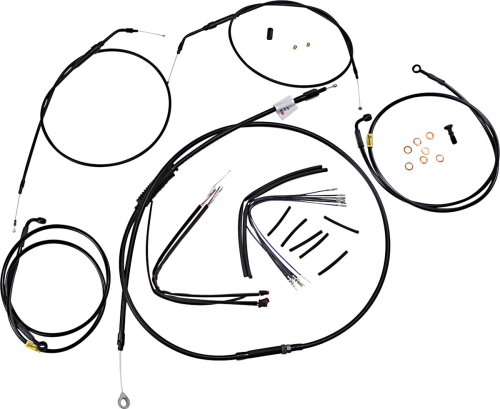 Burly Brand - Burly Brand Extended Cable/Brake Line Kit for 16in. Ape Handlebars - Black - B30-1204