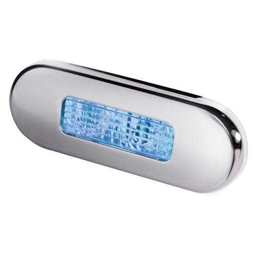 Hella Marine - Hella Marine Surface Mount Oblong LED Courtesy Lamp - Blue LED - Stainless Steel Bezel