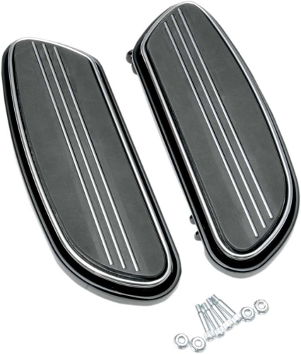 Drag Specialties - Drag Specialties Streamline Driver Floorboards - Black - P17-0431B