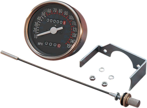 Drag Specialties - Drag Specialties 3 1/8in. Dash Mount Speedometer - 72307-BX-LB1