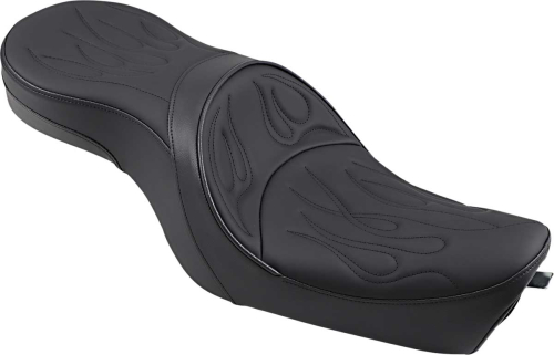 Drag Specialties - Drag Specialties Low-Profile Touring Seat - Flame Stitching - 0804-0260
