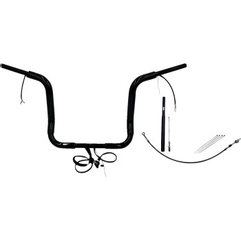 Fat Baggers, Inc. - Fat Baggers, Inc. 1-1/2in. Plug and Play EZ Install Round Top Handlebar Kit - Black - 812414-B