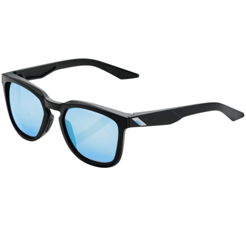 100% - 100% Hudson Sunglasses - 60027-00001 - Matte Black / HiPer Blue Lens - OSFM