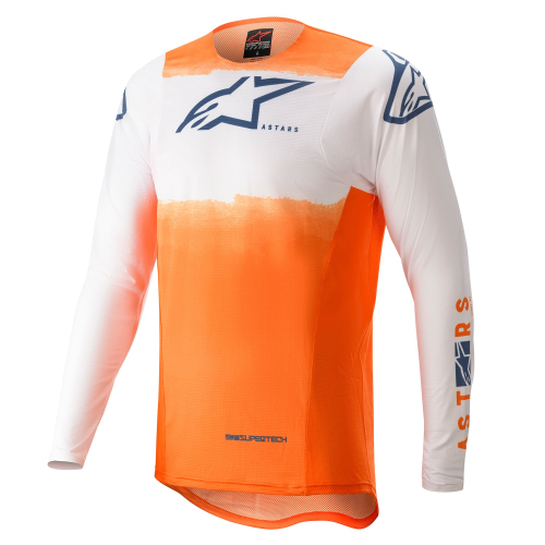 Alpinestars - Alpinestars Supertech Foster Jersey - 3760722-2407-XXL - White/Orange/Dark Blue - 2XL